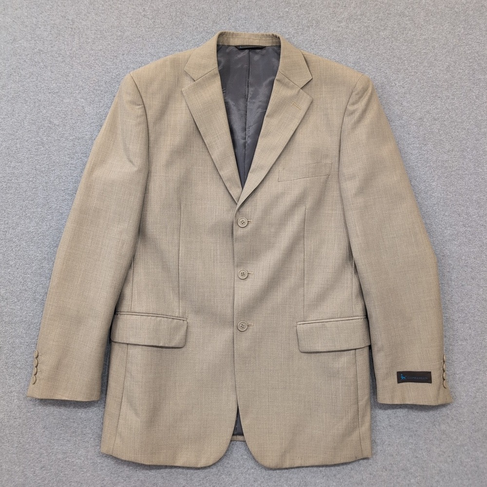 Cooper Nelson‎ Men's 40L Beige Wool Blend Sport Coat Blazer Jacket NOTE CUT